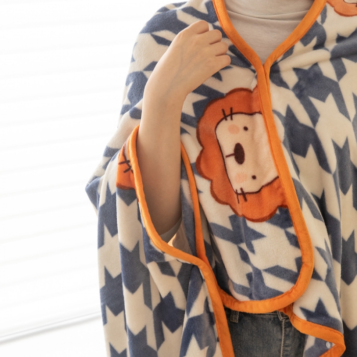 91家纺网 家纺一手货源 找家纺 舒梦琪爆款加厚小清新牛奶绒空调毯披肩毯卡通午睡毛毯 格伦格