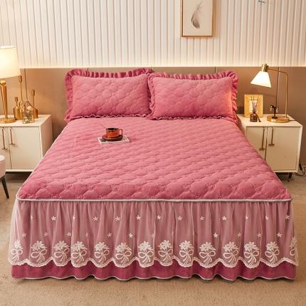 91家纺网 家纺一手货源 找家纺 （总）宜凡2022新款纯色夹棉床裙