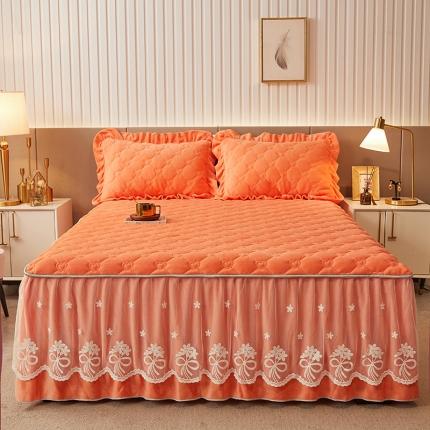 91家纺网 家纺一手货源 找家纺 （总）宜凡2022新款纯色夹棉床裙