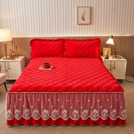 91家纺网 家纺一手货源 找家纺 （总）宜凡2022新款纯色夹棉床裙