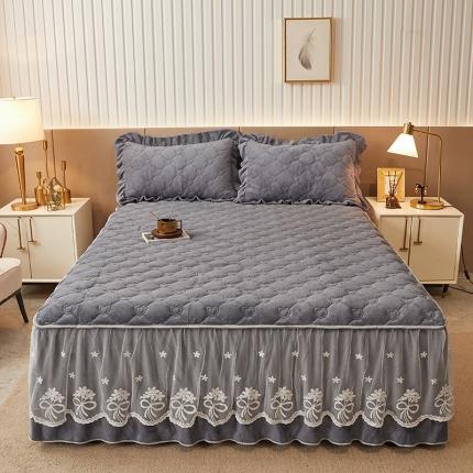 91家纺网 家纺一手货源 找家纺 （总）宜凡2022新款纯色夹棉床裙