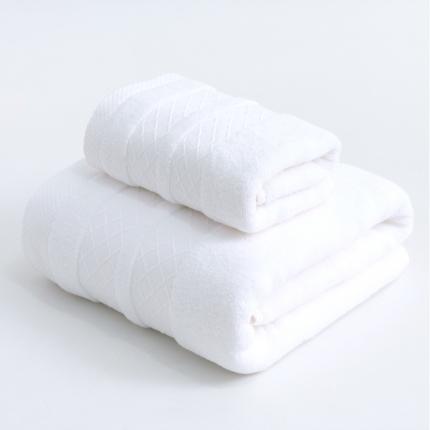 朴尔2022新款全棉32股毛巾浴巾--小棱形系列 35*75毛巾-洁白色