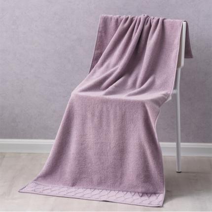 91家纺网 家纺一手货源 找家纺 朴尔2022新款全棉32股毛巾浴巾--大立体棱形系列 70*140浴巾-豆沙色