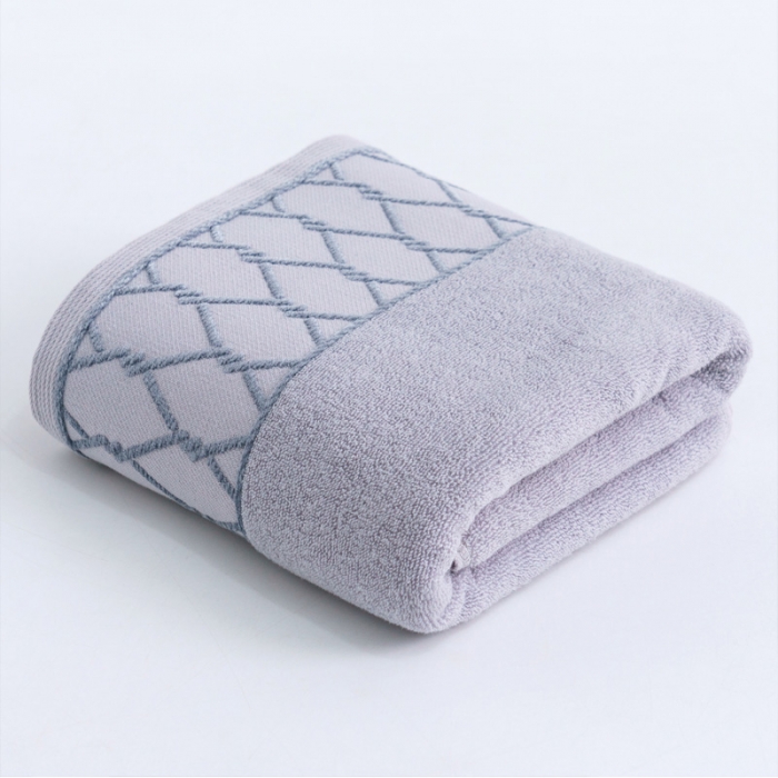 91家纺网 家纺一手货源 找家纺 朴尔2022新款全棉32股毛巾浴巾--大立体棱形系列 35*75毛巾-浅灰色