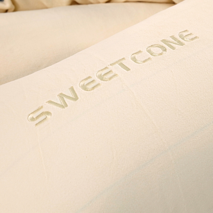 91家纺网 家纺一手货源 找家纺 贝拉梦 2023新款全消光加厚牛奶绒素色绣花四件套系列奶油白