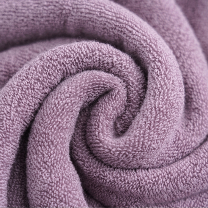 91家纺网 家纺一手货源 找家纺 朴尔2022新款全棉32股毛巾浴巾--大立体棱形系列 70*140浴巾-豆沙色