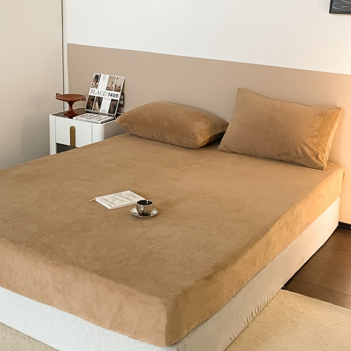 91家纺网 家纺一手货源 找家纺 法芙娜 A类牛奶棉单层床笠 咖