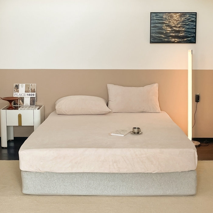 91家纺网 家纺一手货源 找家纺 法芙娜 A类牛奶棉单层床笠 米