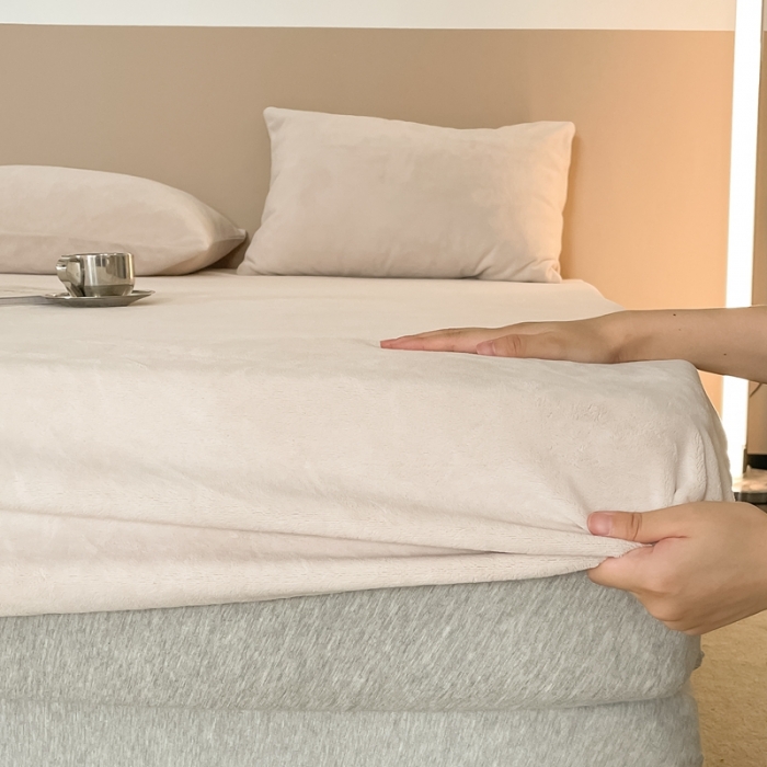 91家纺网 家纺一手货源 找家纺 法芙娜 A类牛奶棉单层床笠 米