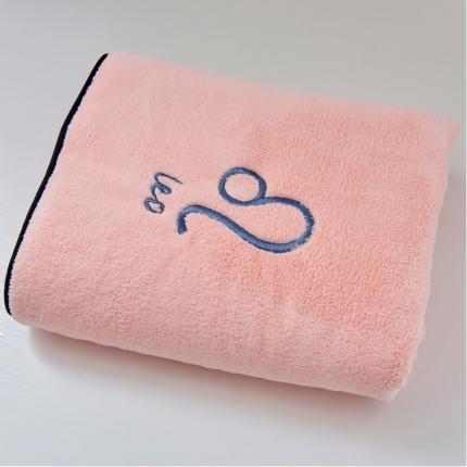 朴尔 2022新款十二星座毛巾浴巾系列 70*140浴巾-狮子座-粉色