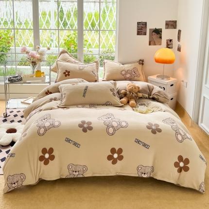 91家纺网 家纺一手货源 找家纺 （总）米莱 2022新款牛奶绒小清新印花四件套