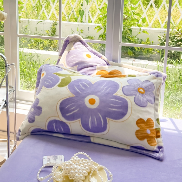 91家纺网 家纺一手货源 找家纺 米莱 2022新款牛奶绒小清新印花四件套 花海