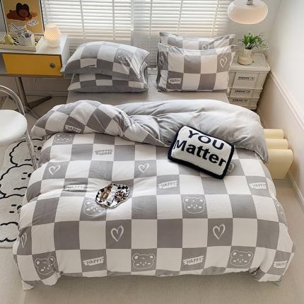 91家纺网 家纺一手货源 找家纺 （总）澳萝拉 2022新款牛奶绒印花四件套