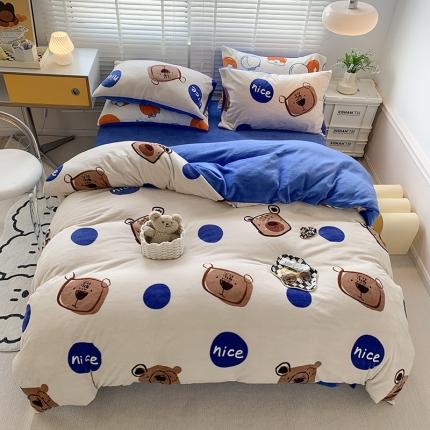 91家纺网 家纺一手货源 找家纺 （总）澳萝拉 2022新款牛奶绒印花四件套