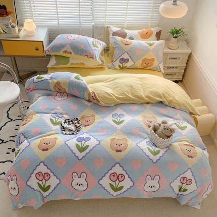 91家纺网 家纺一手货源 找家纺 （总）澳萝拉 2022新款牛奶绒印花四件套