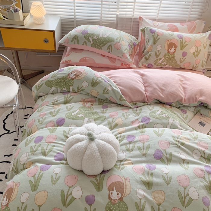 91家纺网 家纺一手货源 找家纺 澳萝拉 2022新款牛奶绒印花四件套 柏拉图