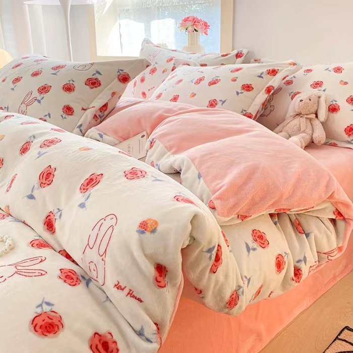 91家纺网 家纺一手货源 找家纺 （总）沐慕  2022新款牛奶绒四件套