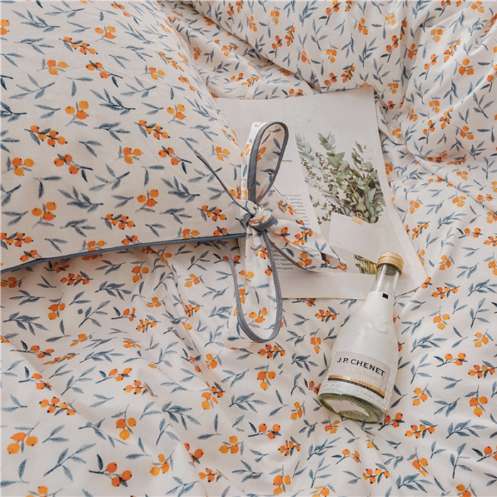 91家纺网 家纺一手货源 找家纺 （总）棉眠 2019春夏新款全棉镶边蝴蝶结四件套 床单款