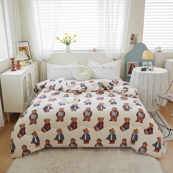 91家纺网 家纺一手货源 找家纺 （总）畅畅家纺 新品A类母婴级印花针织棉牛奶蛋白大豆冬春秋被