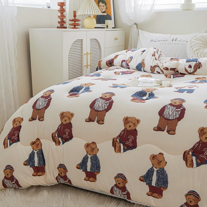 91家纺网 家纺一手货源 找家纺 （总）畅畅家纺 新品A类母婴级印花针织棉牛奶蛋白大豆冬春秋被