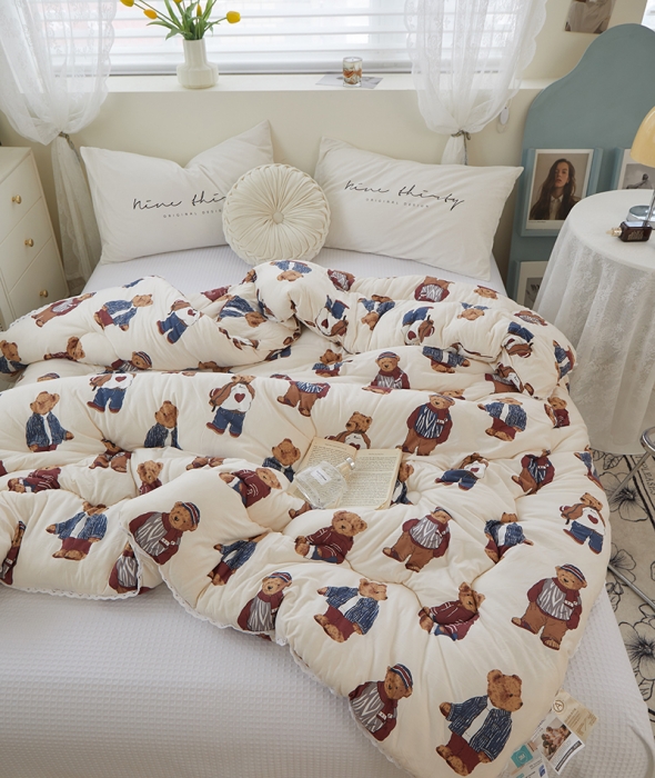 91家纺网 家纺一手货源 找家纺 （总）畅畅家纺 新品A类母婴级印花针织棉牛奶蛋白大豆冬春秋被