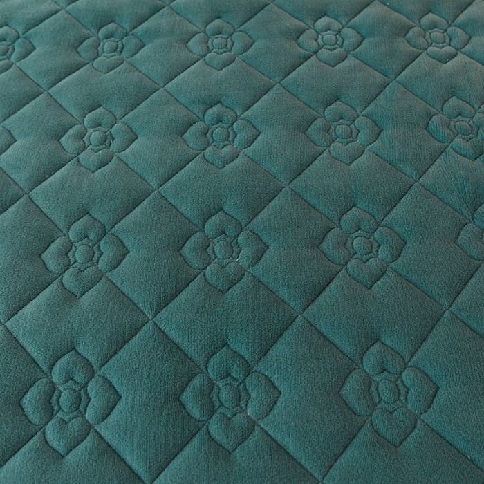 91家纺网 家纺一手货源 找家纺 甜之梦 2025新款牛奶绒夹棉防滑纯色床笠 湖绿