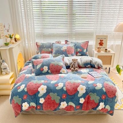 91家纺网 家纺一手货源 找家纺 （总）苏拉  2023新款秋冬新款雪花绒牛奶绒四件套