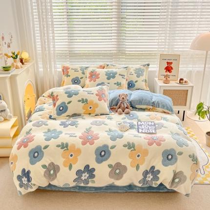 91家纺网 家纺一手货源 找家纺 （总）苏拉  2023新款秋冬新款雪花绒牛奶绒四件套