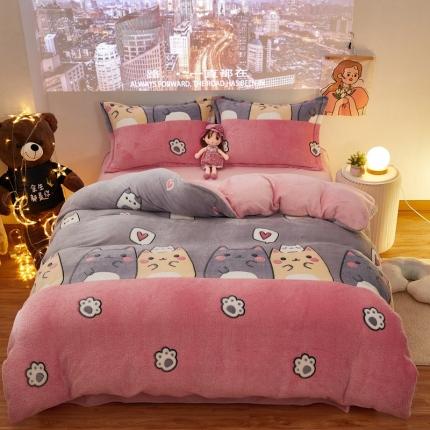 91家纺网 家纺一手货源 找家纺 （总）苏拉  2023新款秋冬新款雪花绒牛奶绒四件套