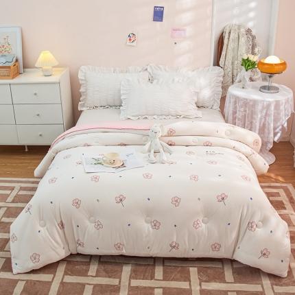 91家纺网 家纺一手货源 找家纺 （总）芯恋 2025新款针织棉豆豆被加厚冬被春秋被被芯