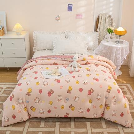 91家纺网 家纺一手货源 找家纺 芯恋 2025新款针织棉豆豆被加厚冬被春秋被被芯 萌萌兔