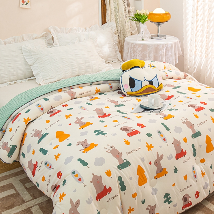 91家纺网 家纺一手货源 找家纺 芯恋 2025新款针织棉豆豆被加厚冬被春秋被被芯 嘟嘟兔