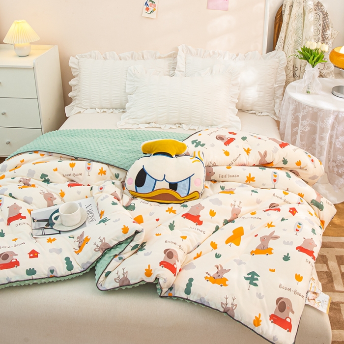 91家纺网 家纺一手货源 找家纺 芯恋 2025新款针织棉豆豆被加厚冬被春秋被被芯 嘟嘟兔