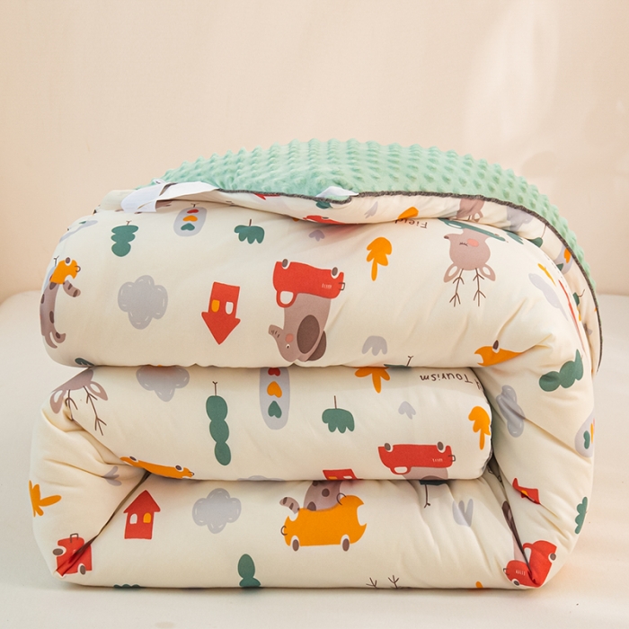 91家纺网 家纺一手货源 找家纺 芯恋 2025新款针织棉豆豆被加厚冬被春秋被被芯 嘟嘟兔