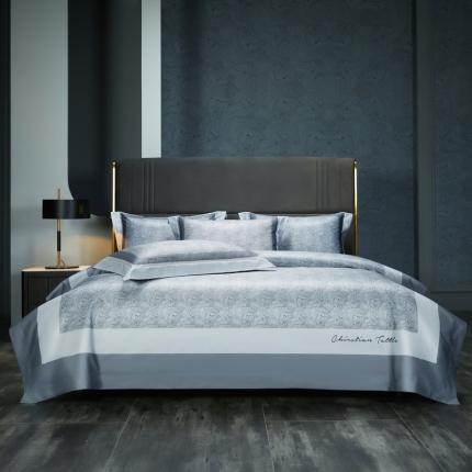 91家纺网 家纺一手货源 找家纺 缔缦 2022新款120s数码印花四件套 缪斯