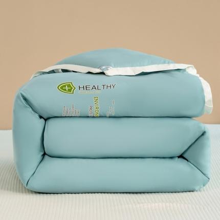 芯恋 2025新款锦柔缎素色拼色大豆蛋白纤维被 薄荷绿