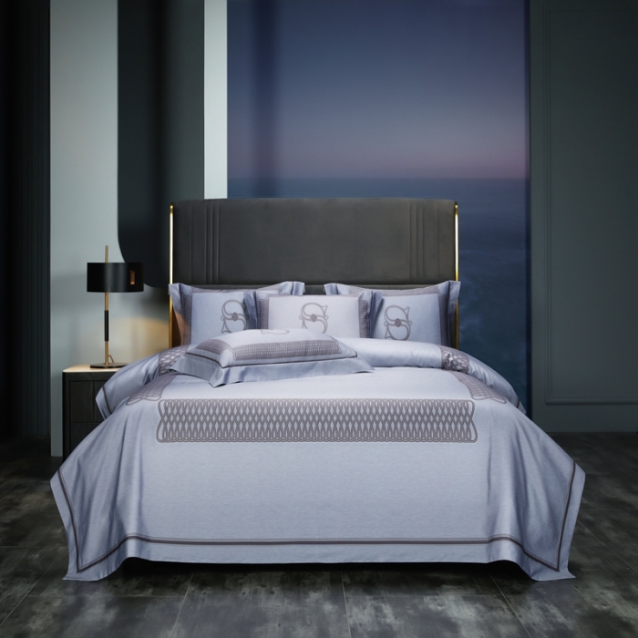 91家纺网 家纺一手货源 找家纺 缔缦 2022新款120s数码印花四件套 艾维尔