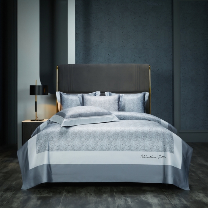 91家纺网 家纺一手货源 找家纺 缔缦 2022新款120s数码印花四件套 缪斯