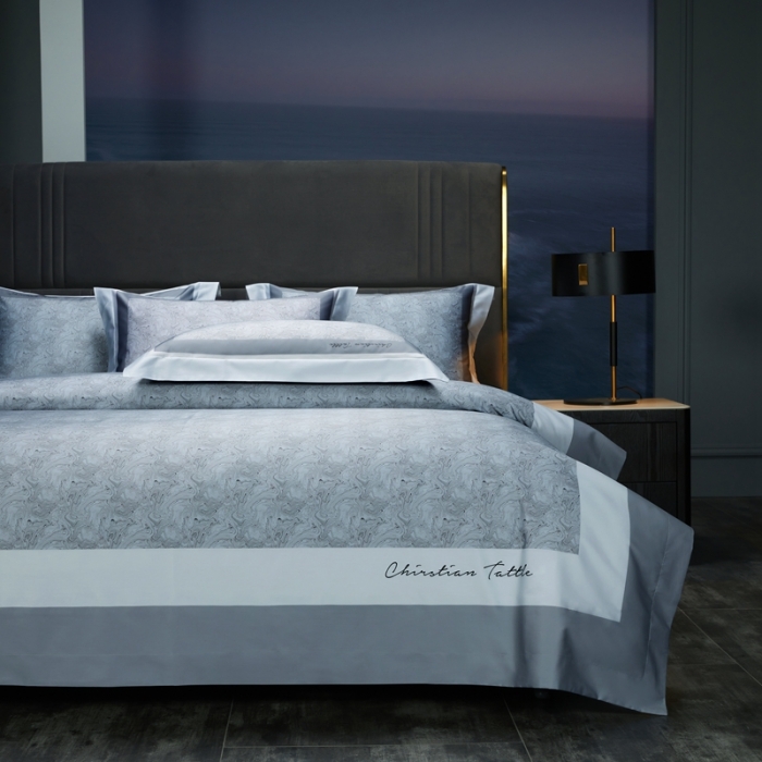 91家纺网 家纺一手货源 找家纺 缔缦 2022新款120s数码印花四件套 缪斯