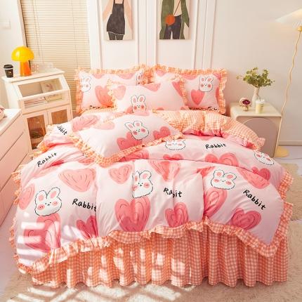 91家纺网 家纺一手货源 找家纺 （总）艾裙海床笠 2025新款乐卡棉亲肤韩版小清新四件套