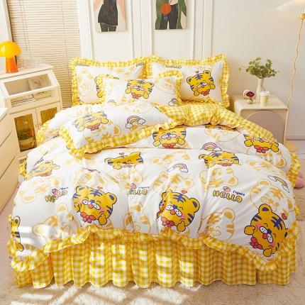 艾裙海床笠 2025新款乐卡棉亲肤韩版小清新四件套 调皮虎