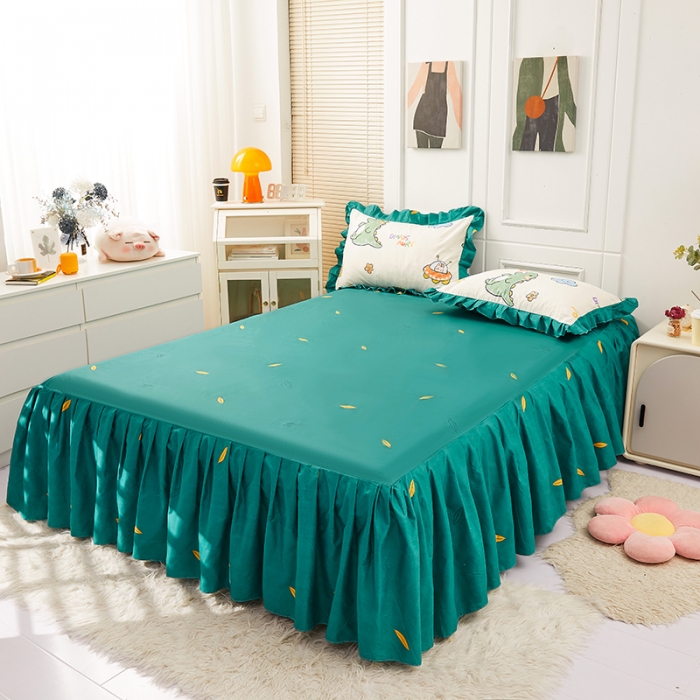 91家纺网 家纺一手货源 找家纺 艾裙海床笠 2025新款乐卡棉亲肤韩版小清新四件套 恐龙乐园