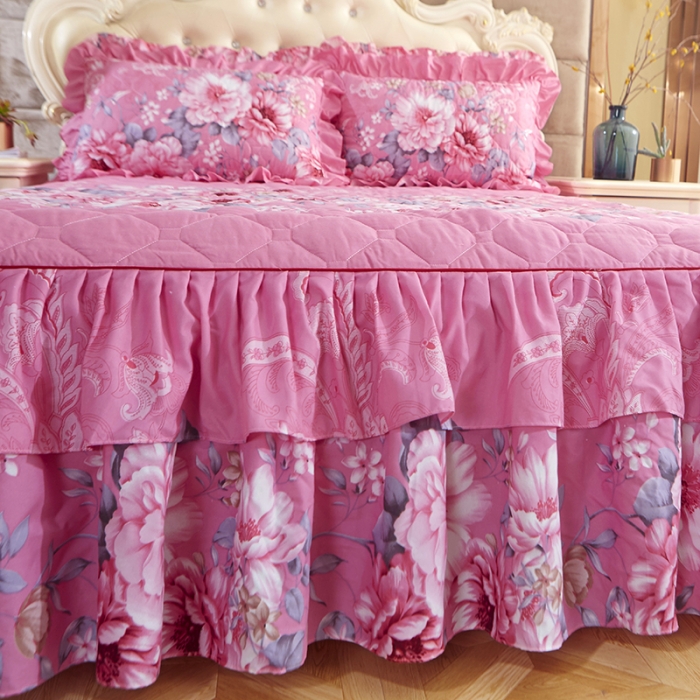 91家纺网 家纺一手货源 找家纺 （总）艾裙海 2025新款蕾丝夹棉床裙单品