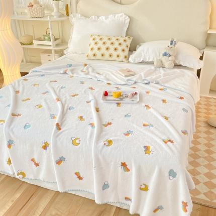 91家纺网 家纺一手货源 找家纺 大米家居 2023新款云朵绒多功能毛毯 星辰大海