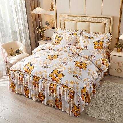 91家纺网 家纺一手货源 找家纺 （总）艾裙海 2025新款亲肤棉秋冬夹棉床裙四件套