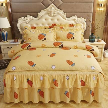 91家纺网 家纺一手货源 找家纺 （总）艾裙海 2025新款亲肤棉秋冬夹棉床裙四件套