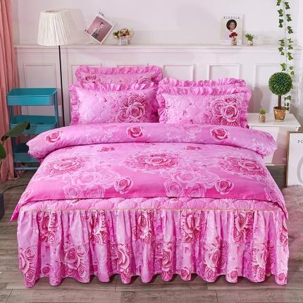 91家纺网 家纺一手货源 找家纺 （总）艾裙海 2025新款亲肤棉秋冬夹棉床裙四件套