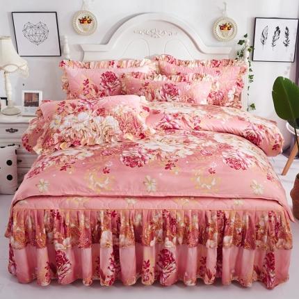 91家纺网 家纺一手货源 找家纺 （总）艾裙海 2025新款亲肤棉秋冬夹棉床裙四件套