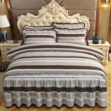 91家纺网 家纺一手货源 找家纺 （总）艾裙海 2025新款亲肤棉秋冬夹棉床裙四件套