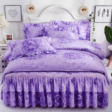 91家纺网 家纺一手货源 找家纺 （总）艾裙海 2025新款亲肤棉秋冬夹棉床裙四件套